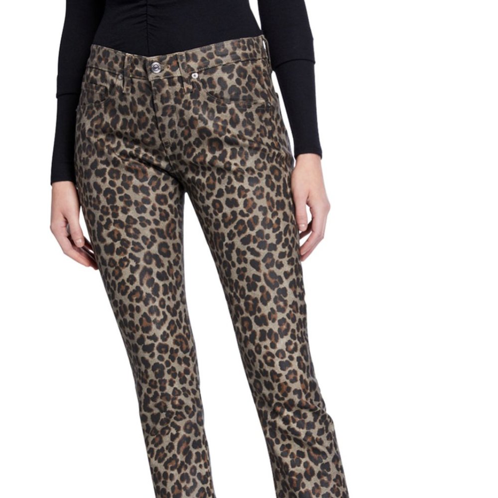 VERONICA BEARD Brooke Skinny Jeans Leopard 30